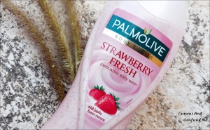 Palmolive Body Butter Strawberry Fresh Exfoliating Body Wash Review, Palmolive Body Butter Strawberry Fresh Exfoliating Body Wash swatch, Palmolive Strawberry Exfoliating Body Wash Review, Palmolive starwberry bodywash review, Best Palmolive bodywash in india, Palmolive body wash review, Best bodywash for dry skin, Affordable bodywash india, Affordable exfoliating body wash india