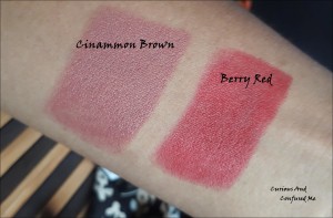 Lakme enrich lip crayon shades, Lakme enrich lip crayon swatches, Lakme Berry Red, Lakme cinammon Brown, Lakme enrich lip crayon review, Lakme lip crayon review, Lakme cheap lip crayon review, enrich lip crayon review, Red for dusky skintone, Cheap lip crayons india