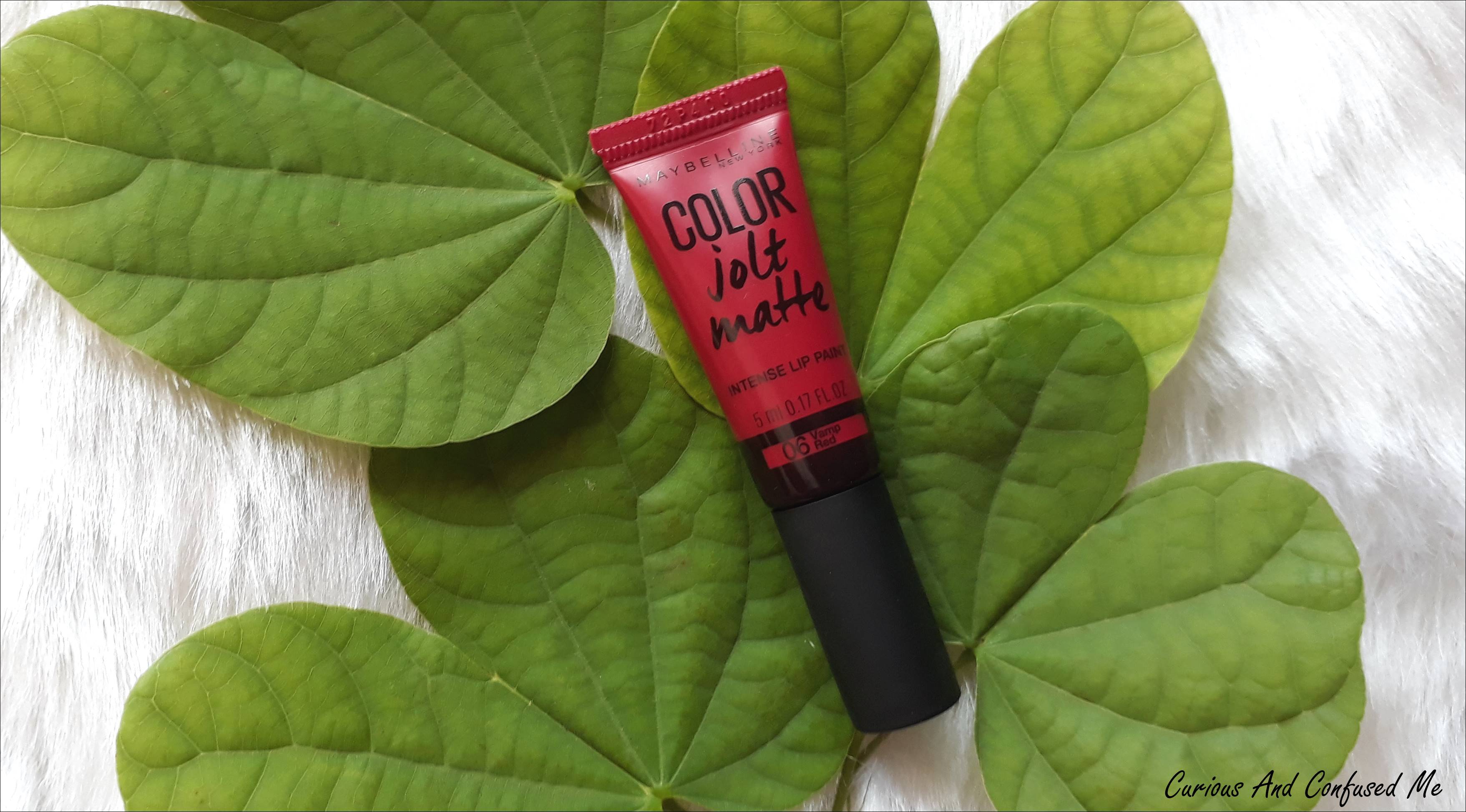 Maybelline Color Jolt Matte Intense Lip Paint in Vamp Red : Review,swatch